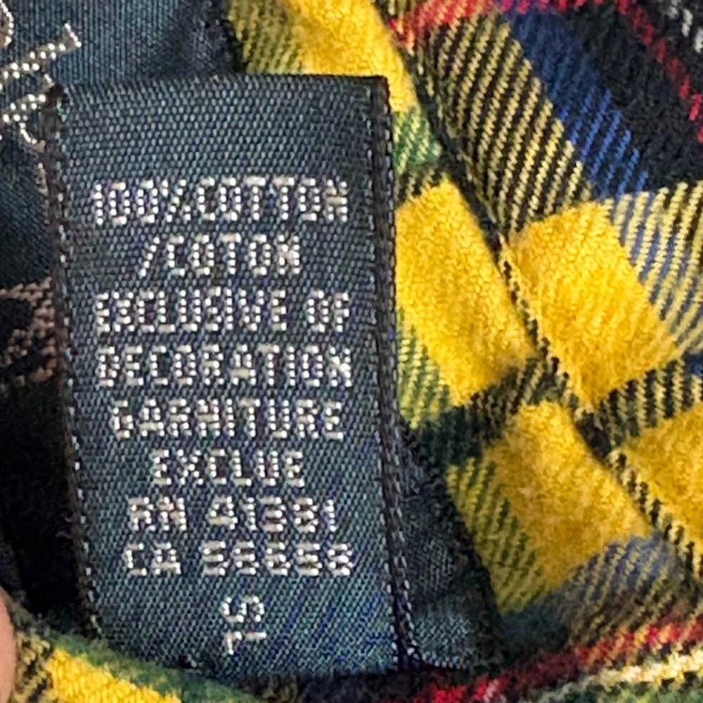 Polo Ralph Lauren Plaid Button Down Shirt Yellow XL